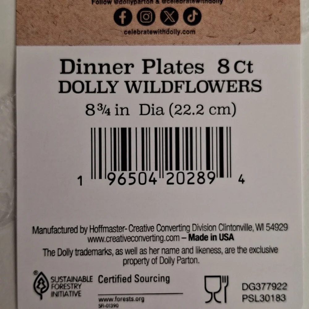 Blue and White 'What Would Dolly Do?' Plates and Napkins Set